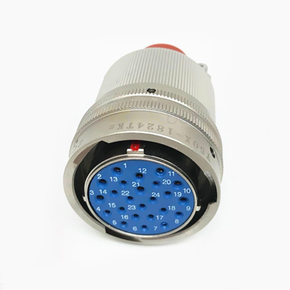 Y50X-1824TK2 24Pin Female Plug Aluminum alloy 18 Shell Size solder Bayonet Coupling Cable Connector