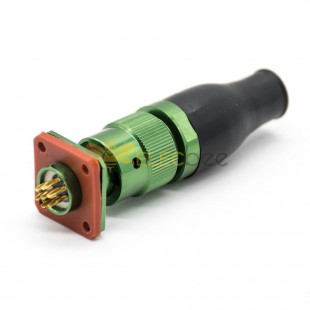 Circular Electrical Connector Y50EX Male Butt-Joint Female 7 Pin Straight Bayonet Coupling Cable Solder 4 Holes Flange