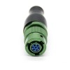 Circular Electrical Connector Y50EX Male Butt-Joint Female 7 Pin Straight Bayonet Coupling Cable Solder 4 Holes Flange