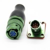 Circular Electrical Connector Y50EX Male Butt-Joint Female 7 Pin Straight Bayonet Coupling Cable Solder 4 Holes Flange Female Plug