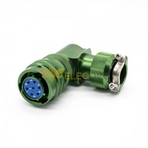 Y50X Baïonnette Couplage 7 Broches Femelle Plug Solder Aluminium Alliage Right Angle Connector