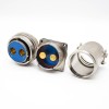 XCD 36 Shell 2Pin Bayonet Coupling Cable Plug Socket Solder Cup 4 Hole Flange Male Butt-Joint Female Connector