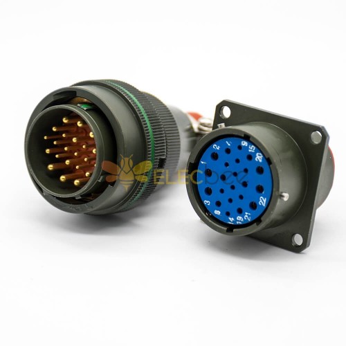 XCE Electric Connector 22Pin Bayonet Coupling Plug Cable Solder Socket Panel Mount Solder Cup Male Butt-Joint Female 27 Shell plug+socket