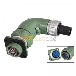Right Angle Waterproof Reverse Mount YD28 Series 15 Pin-TS+Z Male Plug Female Socket 10A Avation Connector