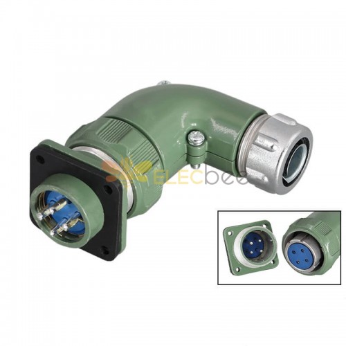 Right Angle YD28 Series 4 Pin-Formal TR+Z Female Plug Male Socket 25Aavation Connector