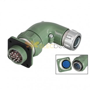 Waterproof Reverse Mount TR+Z Male Plug Female Socket YD28 Series 15 Pin-Right Angle 10A Avation Connector