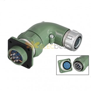Waterproof Reverse Mount TR+Z Male Plug Female Socket YD28 Series 7 Pin-Right Angle 25A Avation Connector
