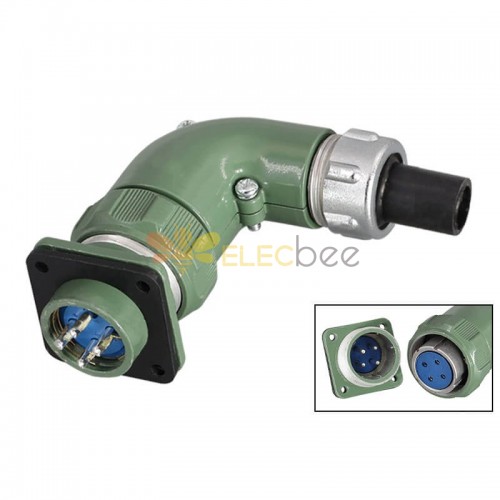 YD28 Series 4 Pin-Right Angle Formal TS+Z Female Plug Male Socket 25A Avation Connector