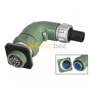 YD28 Series Waterproof 15 Pin-Right Angle Formal TS+Z Female Plug Male Socket 10A Avation Connector Waterproof
