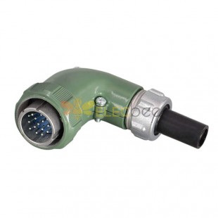 YD28 Series Waterproof 15 Pin Right Angle Reverse Mount TS Male Plug -10A Avation Connector