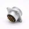Connector 19 Pin P24 Female Straight Socket Square 4 holes Flange Mounting Solder Cup for Cable