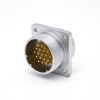 Connector 19 Pin P32 Male Straight Socket Square 4 holes Flange Mounting Solder Cup for Cable