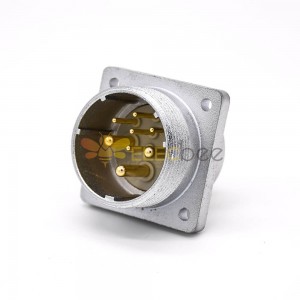 Connector 8 Pin P32 Male Straight Socket Square 4 holes Flange Mounting Solder Cup for Cable