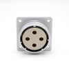 Connector P40 Female 4 Pin Straight Socket Square 4 holes Flange Mounting Solder Cup for Cable