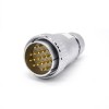 Male Plug Female Socket P40 Straight 20 Pin for Cable 4 Holes Flange Receptacles
