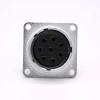P20 Connector Female 8 Pin Straight Socket Square 4 holes Flange Mounting Solder Cup for Cable