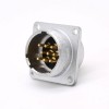 P24 Male 9 Pin Straight Socket Square 4 holes Flange Mounting Solder Cup for Cable