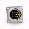 P24 Male 9 Pin Straight Socket Square 4 holes Flange Mounting Solder Cup for Cable