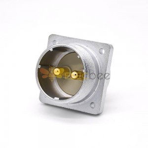P32 Male 2 Pin Straight Socket Square 4 holes Flange Mounting Solder Cup for Cable