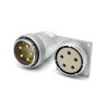 Plug Socket Mâle P40 Straight 5 Pin Plug pour Câble 4 Trous Flange Receptacles