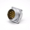 Straight Connector P32 Male 13 Pin Socket Square 4 holes Flange Mounting Solder Cup for Cable
