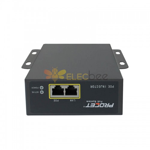 60W Endüstriyel PoE Enjektörü tek bağlantı noktalı midspan Enjektör Endüstriyel BT PoE Enjektörü 55Vdc Gigabit veri hızları 55Vdc 1360mA