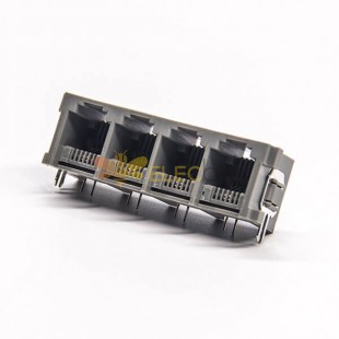 6p2c RJ11 Connector Right Angled Plastic Socket without Led