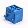 rj11母座蓝色全塑模块化插座6P4C插PCB板