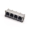 rj11模块插座单排4端口灰色塑胶外壳直插板 30pcs