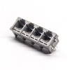 rj11模塊插座單排4端口灰色塑膠外殼直插板 30pcs