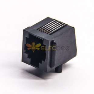 RJ11 Unshielded Connector 6P6C DIP Type Plastic Shell Without LED