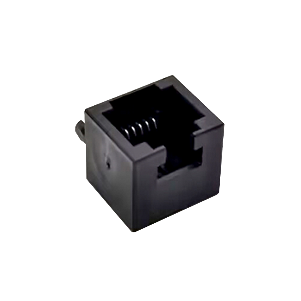 RJ12 Socket 6p6c Connector Black Angled Through Hole for PCB Mount