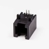 Feminino RJ14 Conector 1 Port Black R/A 6P4C Unshield Sem LED 10PCS