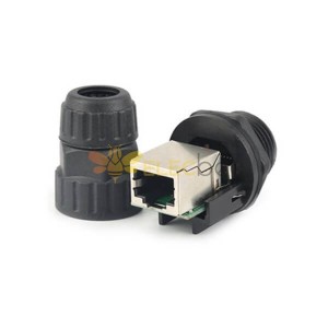 Conector impermeable RJ45 IP68 10mm agujero 8 núcleo red conector hembra con placa PCB