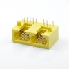 1 * 2 puerto RJ45 conector ángulo recto 8p8c amarillo plactic sin led sin filtro