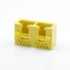 1*2 Port RJ45 Connector Right Angle 8p8c Yellow Plactic Without Led Without Filterd