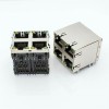 USB RJ45 Connector Dual Shield Socket Female With Shrapnel and LED