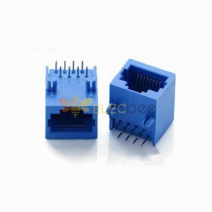 網口RJ45網絡插座90度8P8C藍色網絡模板化連接器2Pcs