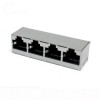 4 Port RJ45 Connector 8 Pin Shiled Network Modular 8P8C R/A without Led