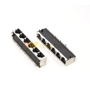 8 Pin RJ45 Connector Shield 1X6 Port Ethernet Network Interface Sans Leds