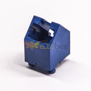 Plástico azul escuro do soquete DE RJ45 angular sem o tipo do tipo do mergulho de LED conector de Ethernet unshielded
