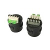 Camera Waterproof RJ45 Tail Line Connector Black Flat Terminal with Double LED Lights Network Socket for Wire Solder