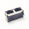 Dual Port RJ45 Ethernet 8P8C Conector PCB Montaje 1*2 LED blindado Sin magnéticos