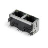 Dual Port RJ45 Ethernet 8P8C Conector PCB Monte 1*2 LED Blindado Sem Magnéticos