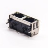 Dual RJ45 Module Network Right Angled DIP for PCB Mount with EMI LED 20pcs