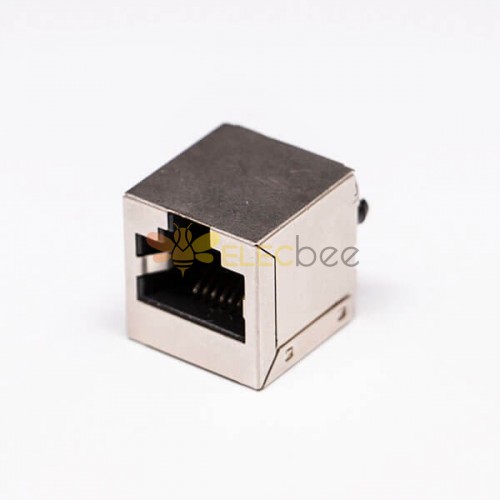5pcs Female RJ45 Connectors 1 Port 180 Degree with Shield and Without LED
