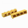Jack RJ45 Modular 1*4 Plastic Yellow 8P8C 4Ports With Led Lights Connector Unshield