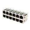 Conector RJ45 magnético apilable 10/100Mbps 2x6 con LEDs