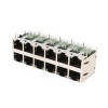 Magnetic RJ45 Connector Stackable 10/100Mbps 2x6 With LEDs