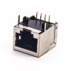 Metal RJ45 Socket Right Angled Shielded without LED DIP Type PCB Mount